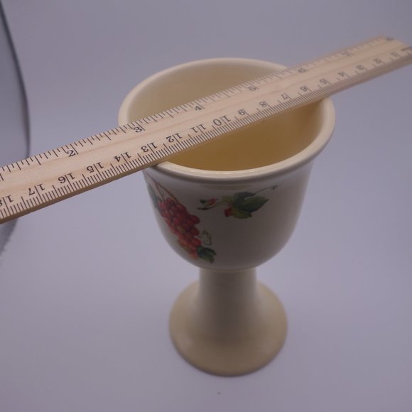 Vintage Teleflora 1984 Made in Portugal Ceramic Grape Vine Pattern Wine Glass - Picture 3 of 9